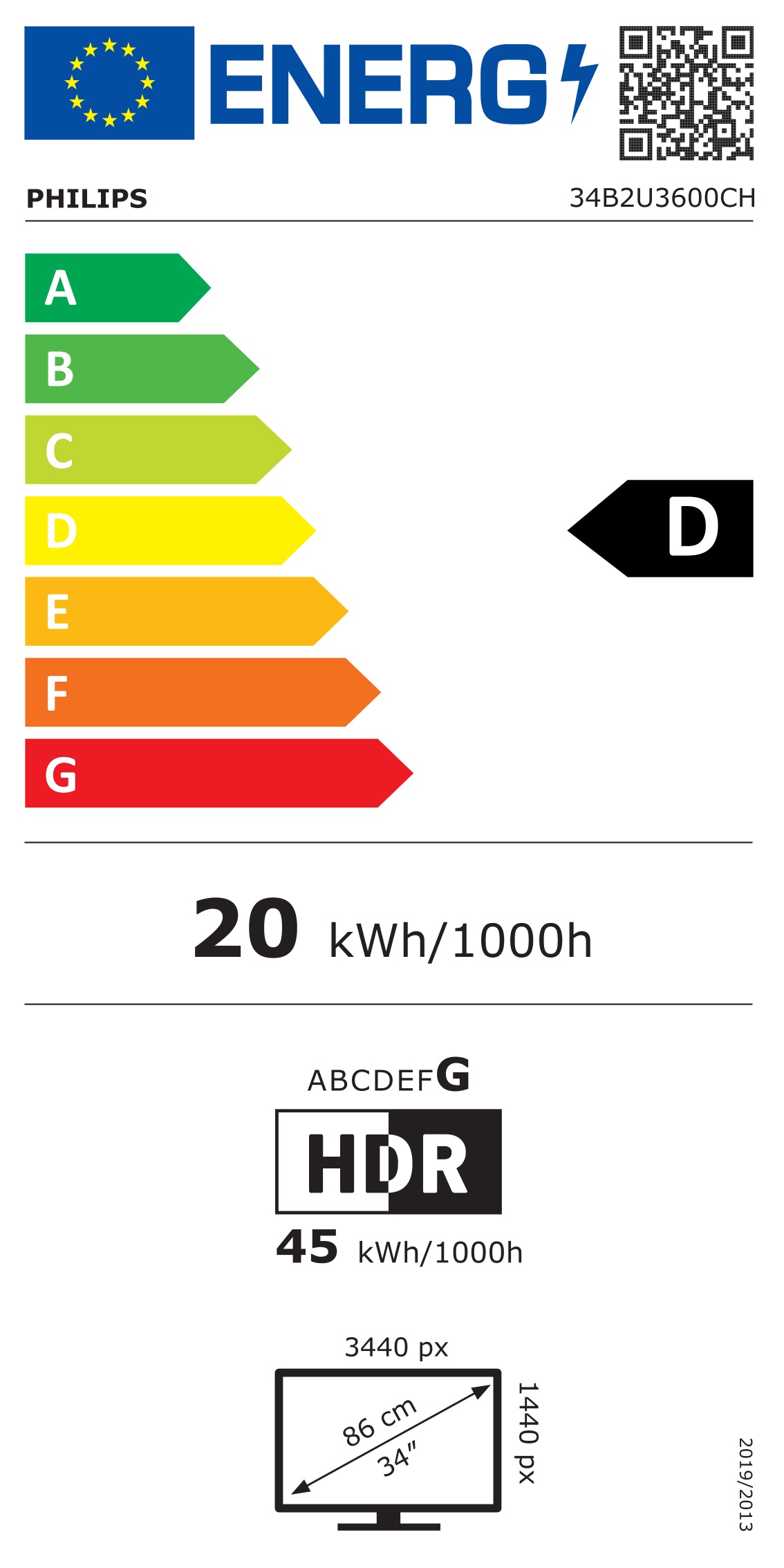 Philips/ 34B2U3600CH/ 34"/ VA/ wQHD/ 60Hz/ 4ms/ Čierna/ 5R 