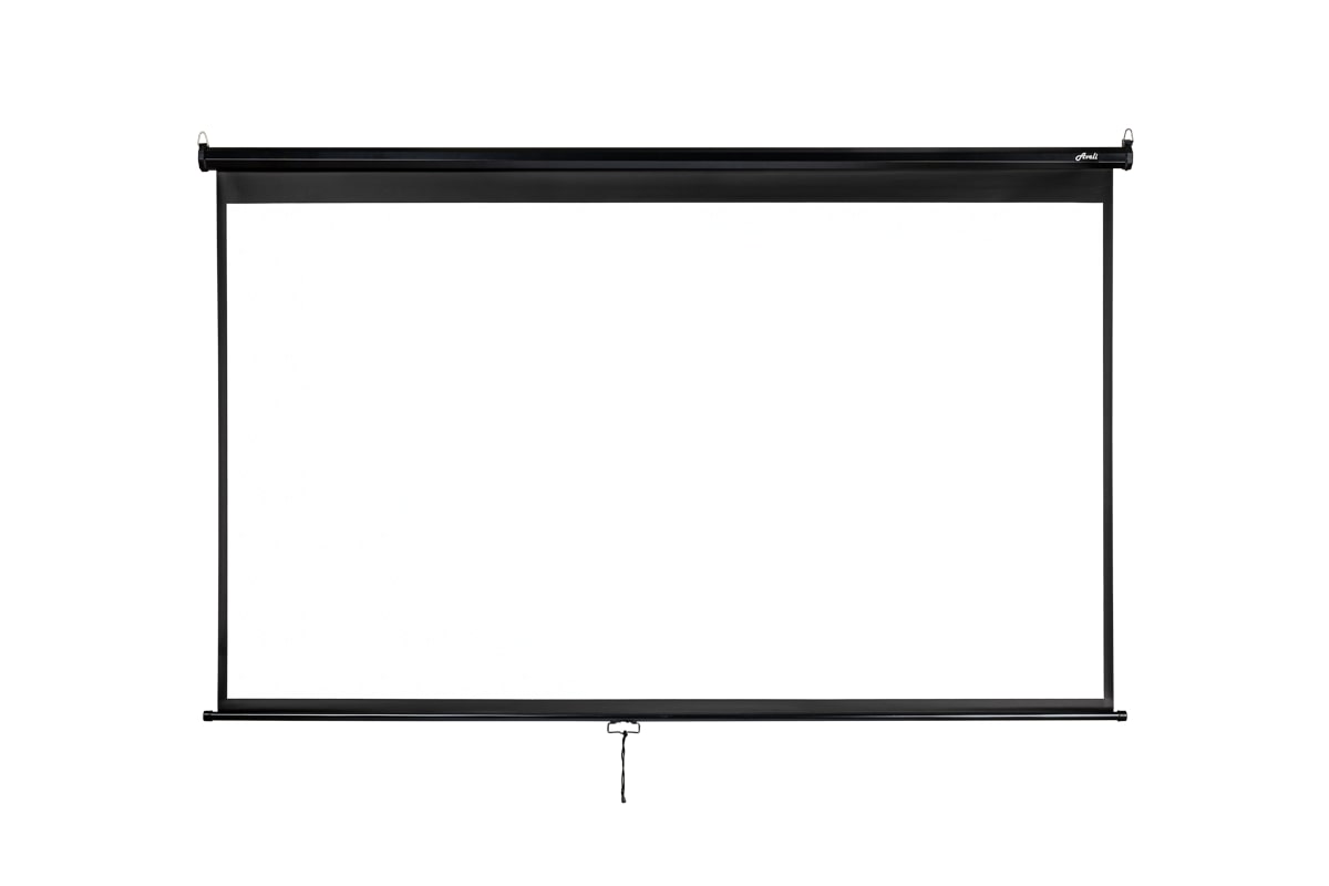 Nástenné projekčné plátno AVELI, 204x115cm (16:9) 92", čierny tubus 