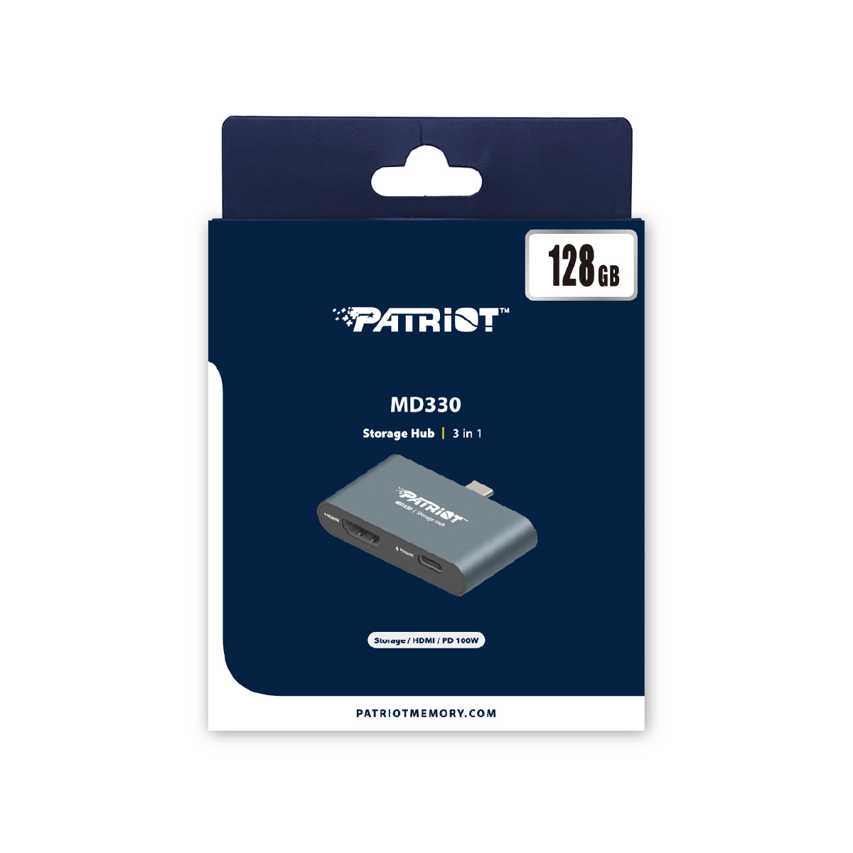 128GB Patriot HUB + úložisko MD300 USB-C+ HDMI 