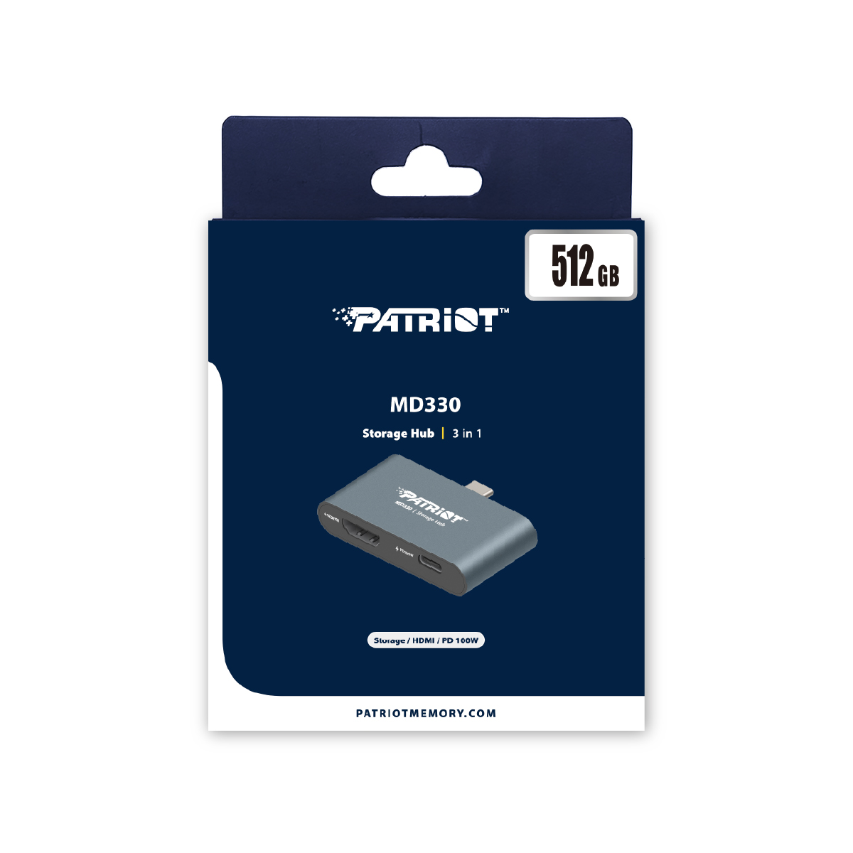 512GB Patriot HUB + úložisko MD300 USB-C+ HDMI 