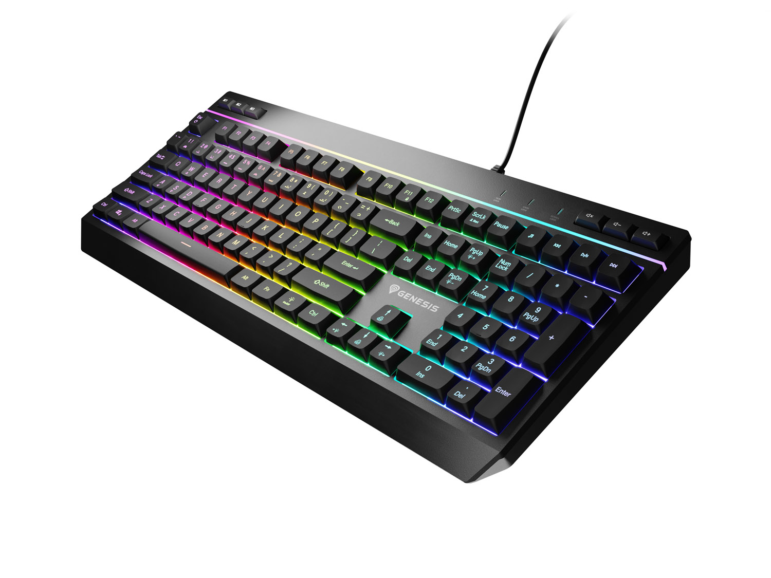 Herná klávesnica Genesis RHOD 530/ RGB/ Drôtové USB-A/ US/ Čierna 