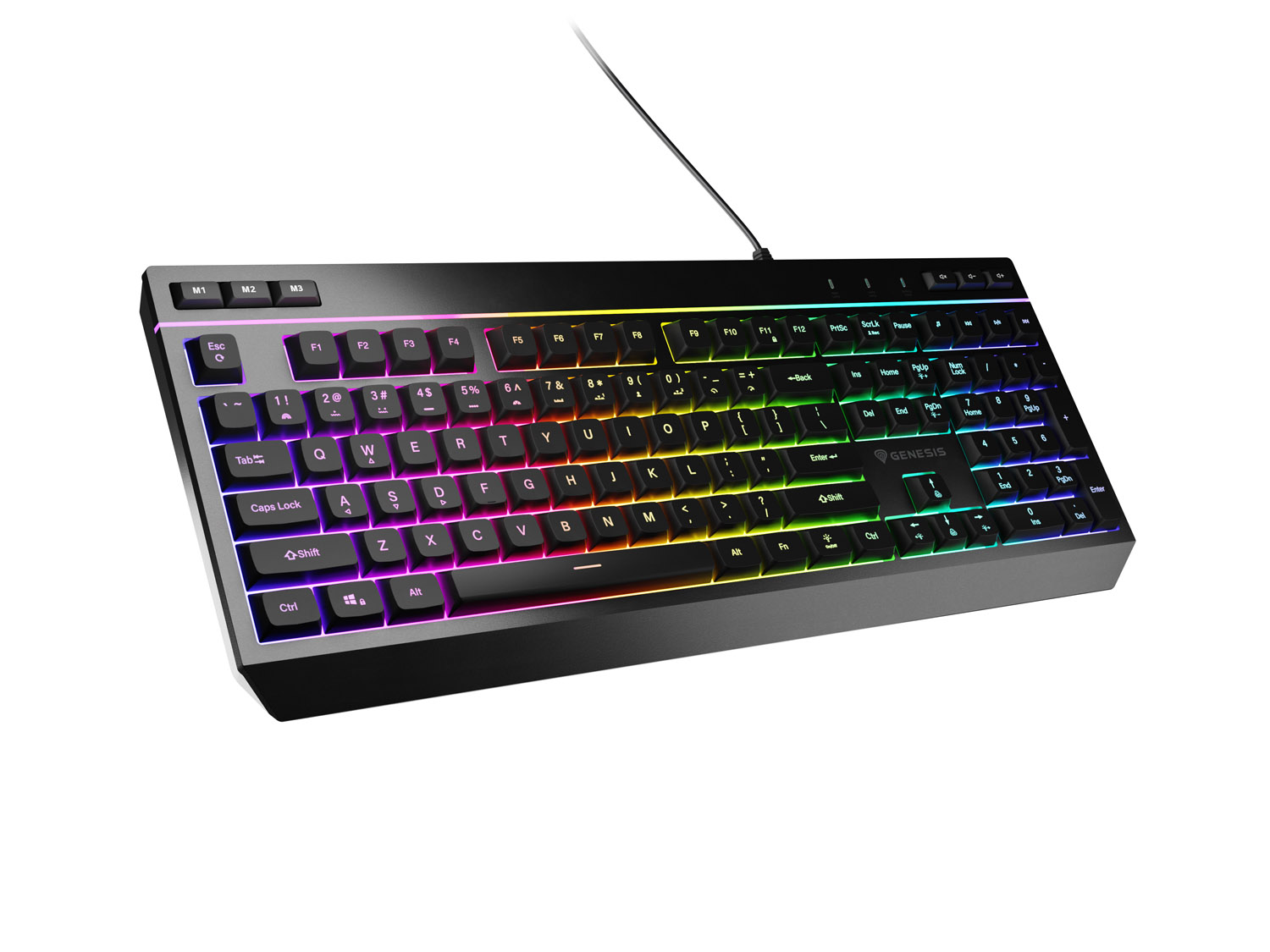 Herná klávesnica Genesis RHOD 530/ RGB/ Drôtové USB-A/ US/ Čierna 