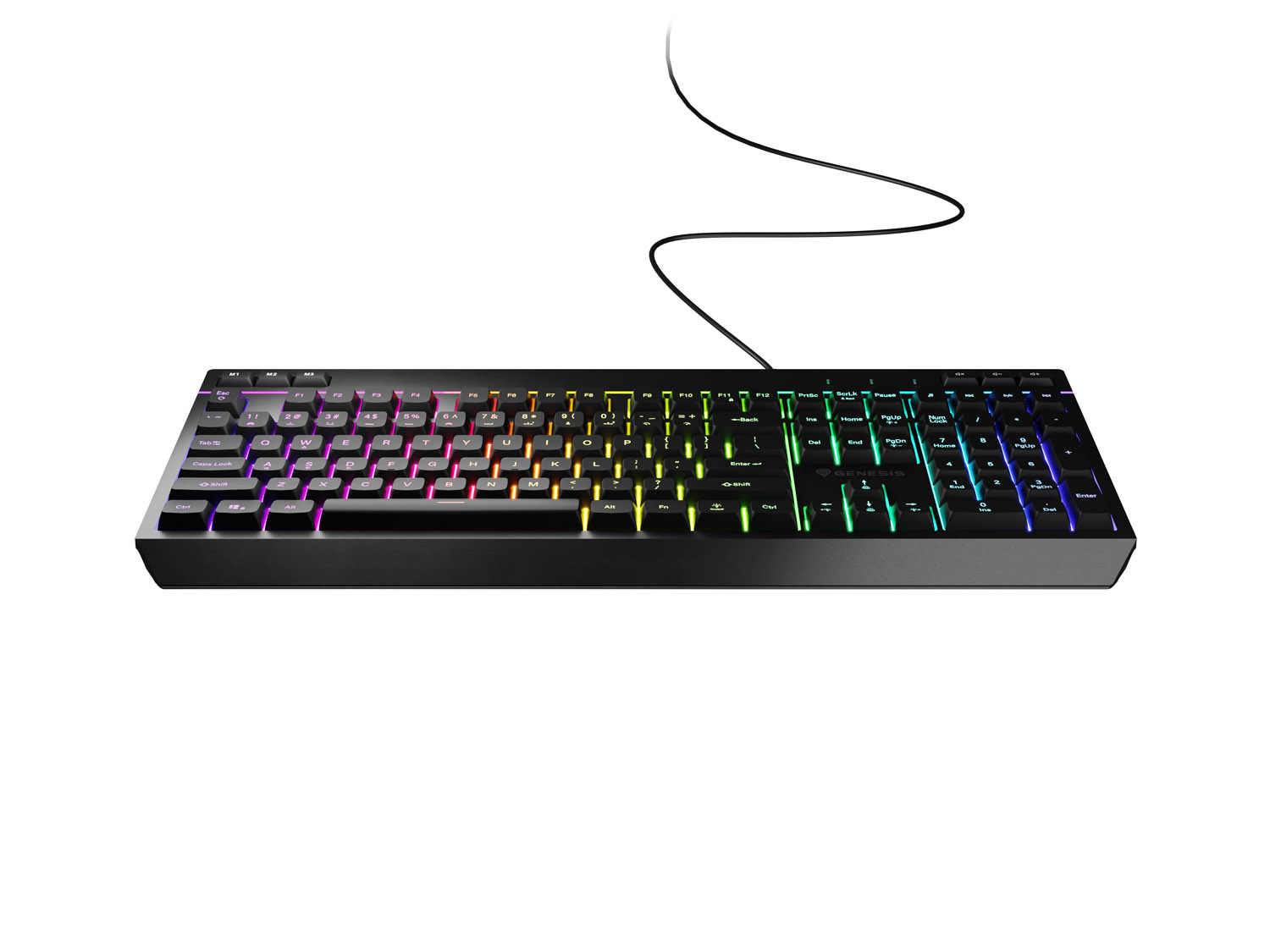 Herná klávesnica Genesis RHOD 530/ RGB/ Drôtové USB-A/ US/ Čierna 