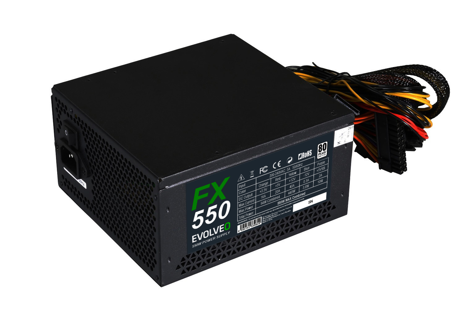 EVOLVEO FX 550/ 550W/ ATX/ 80PLUS 230V EU/ Bulk 