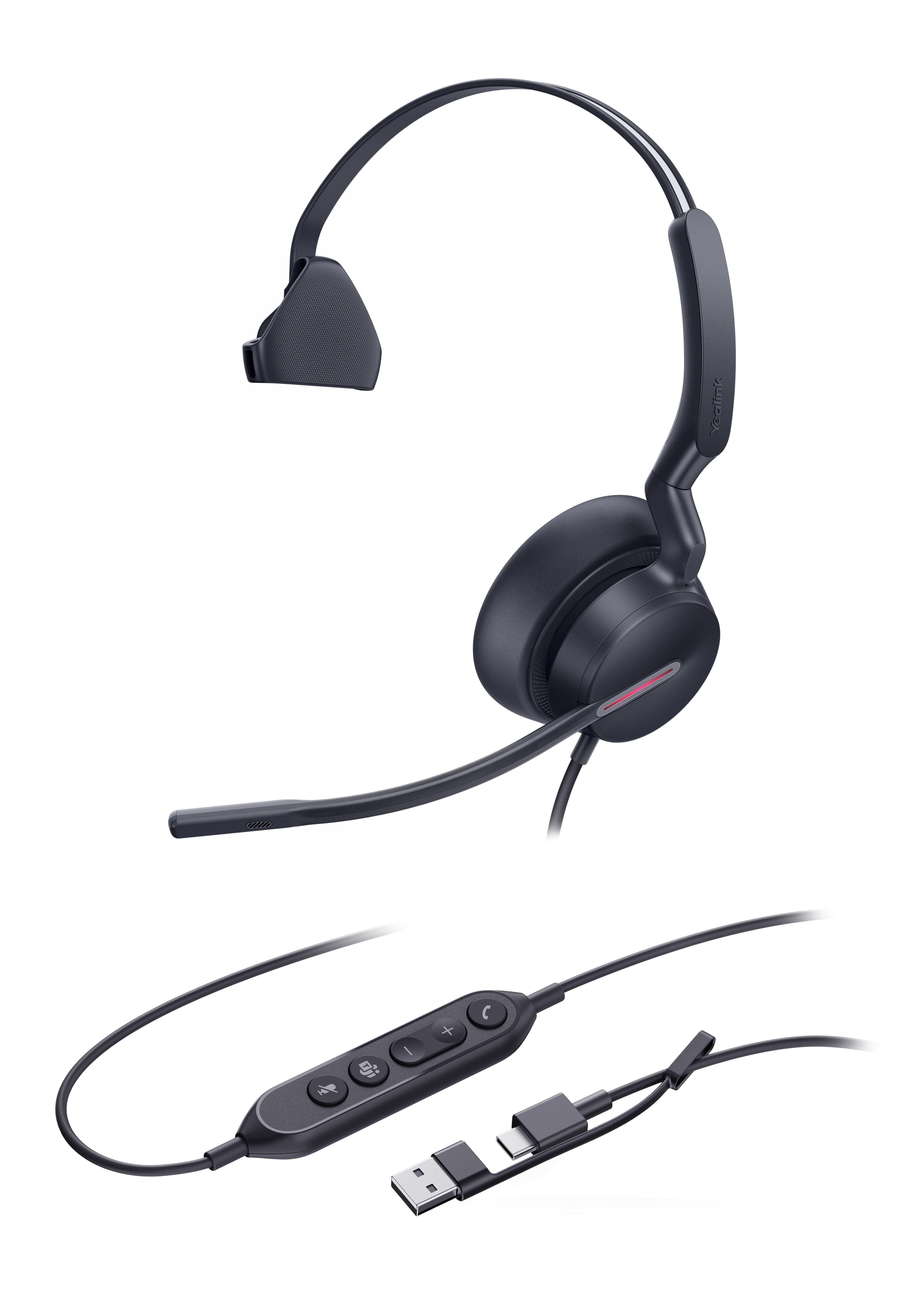 Yealink UH46 Mono USB-C/ A, náhlavná súprava 