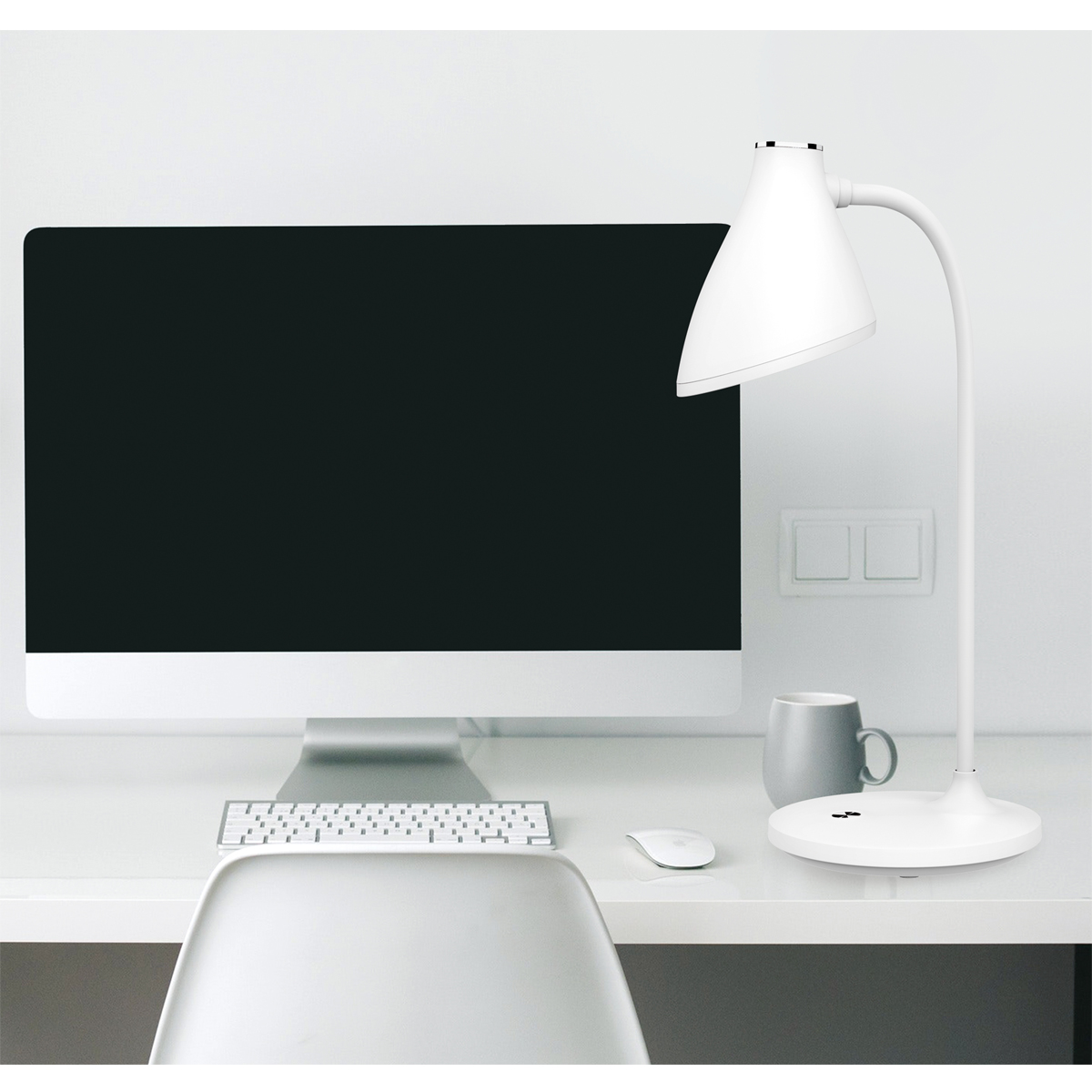 Platinet PDL6730 stolná LED lampa 5W stmievateľná, integrovaná batéria 2400mAh, biela 