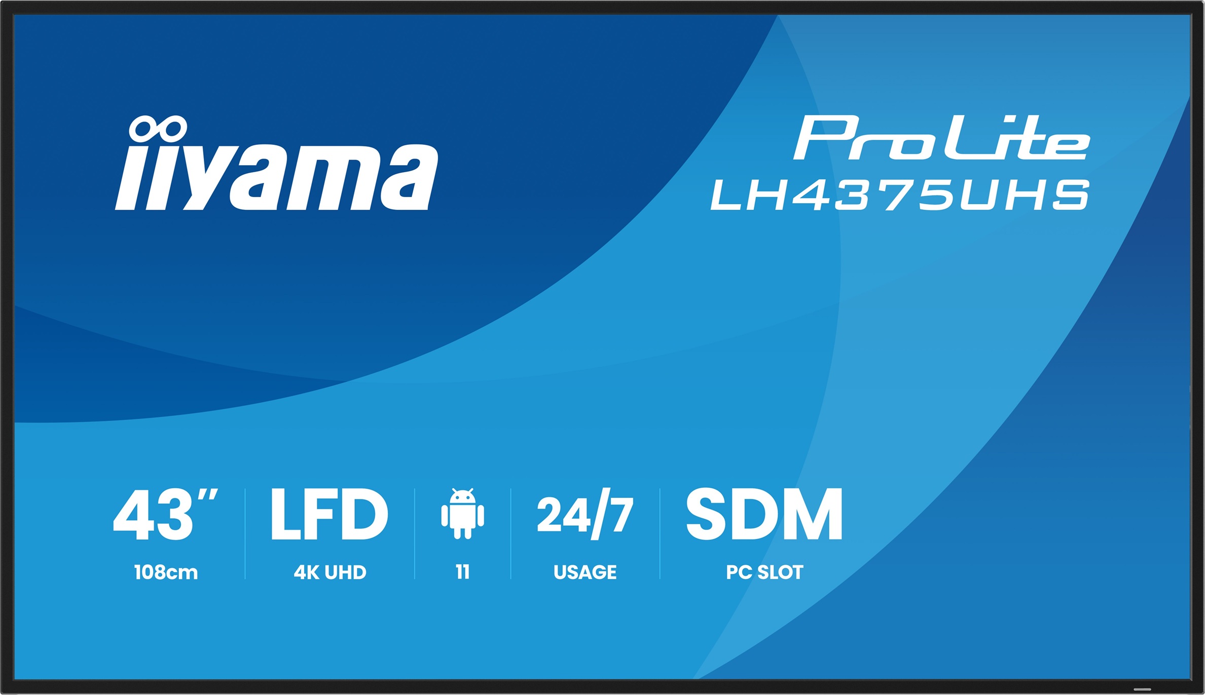 43" iiyama LH4375UHS-B2AG: IPS, 4K UHD, Android, 24/ 7 