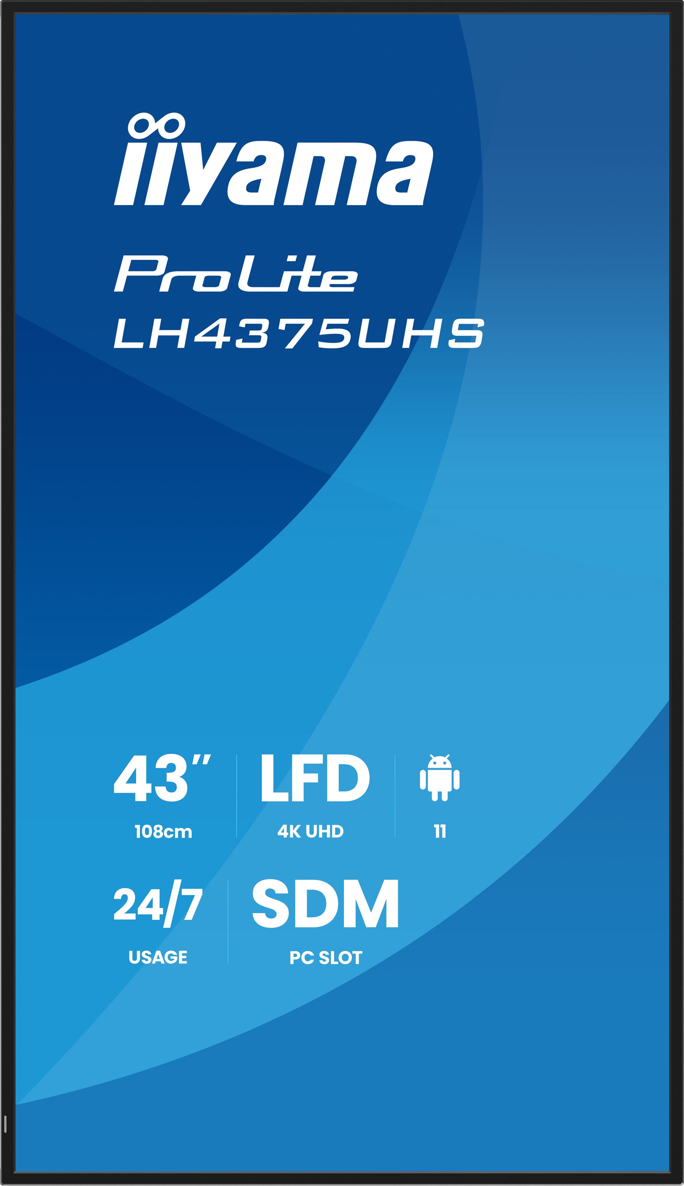 43" iiyama LH4375UHS-B2AG: IPS, 4K UHD, Android, 24/ 7 