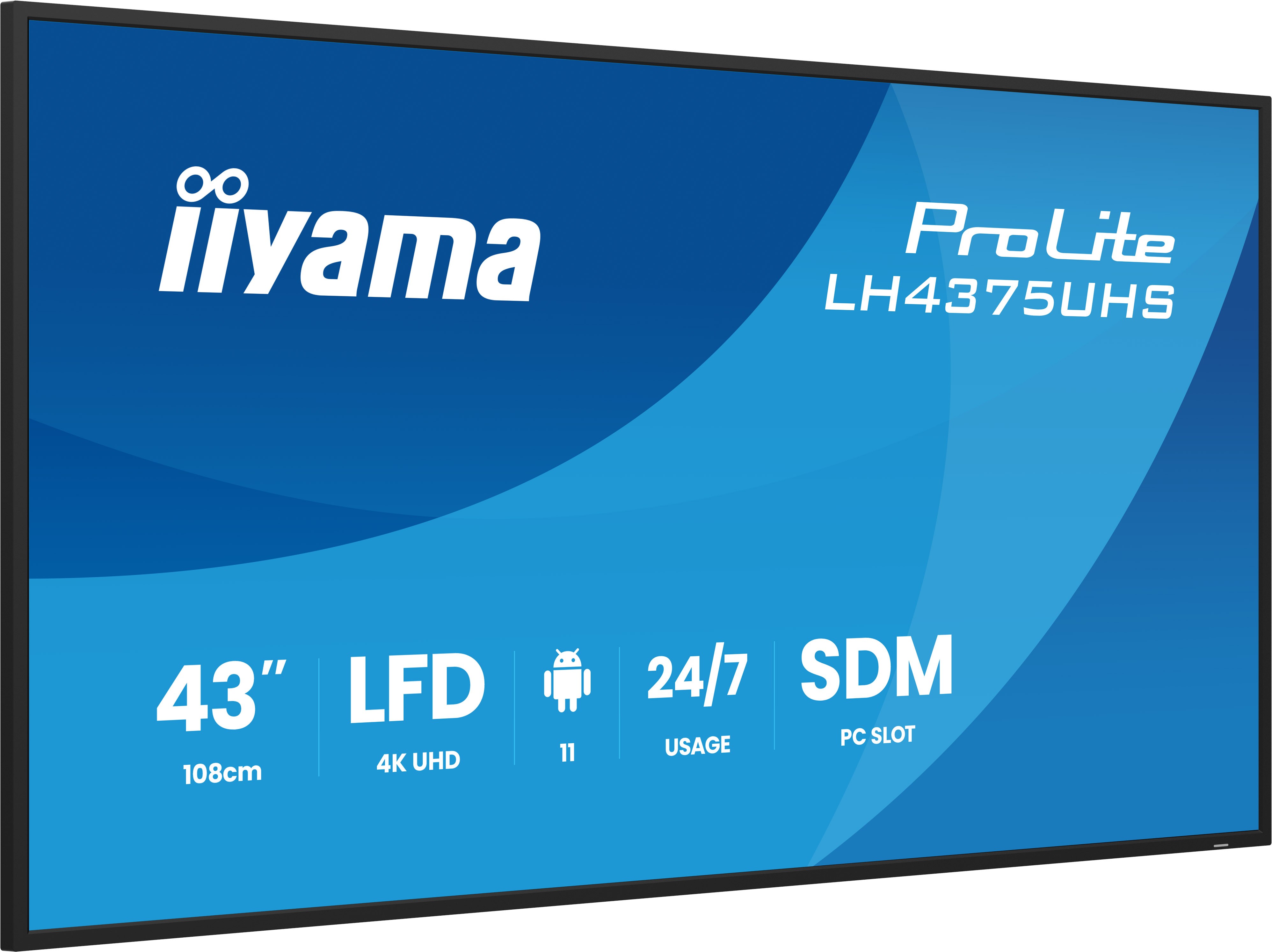 43" iiyama LH4375UHS-B2AG: IPS, 4K UHD, Android, 24/ 7 