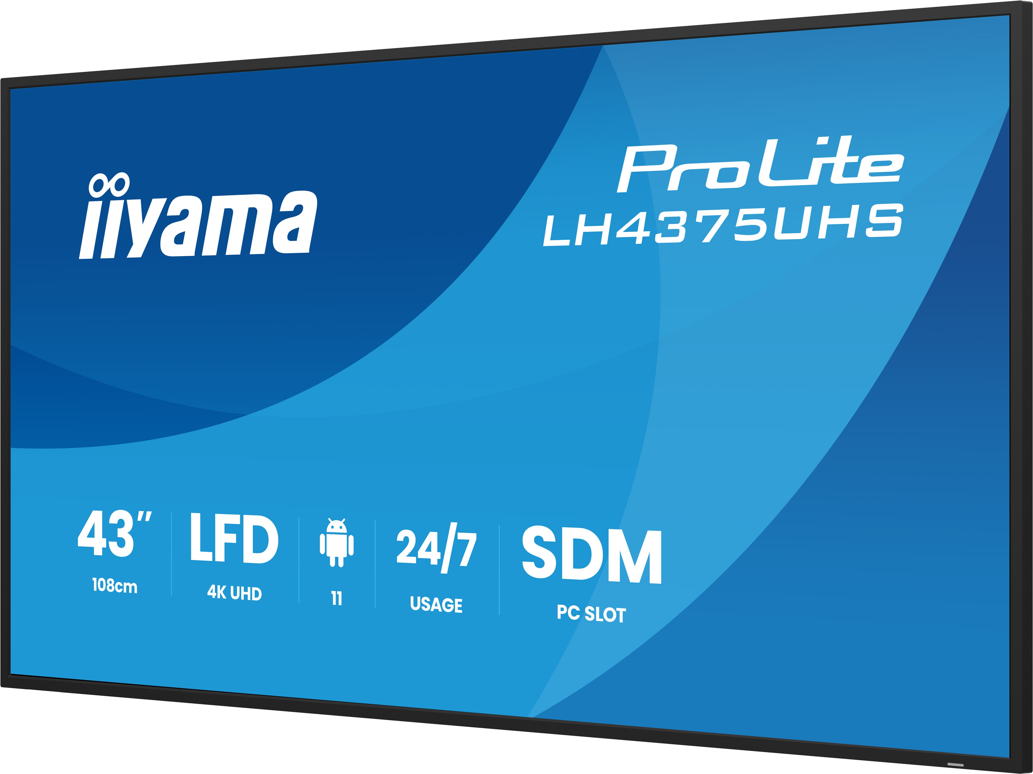 43" iiyama LH4375UHS-B2AG: IPS, 4K UHD, Android, 24/ 7 