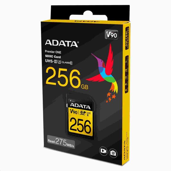 Karta ADATA SDXC 256GB Premier One UHS-II U3 Class 10 (R:275/ W:155 MB/ s)2