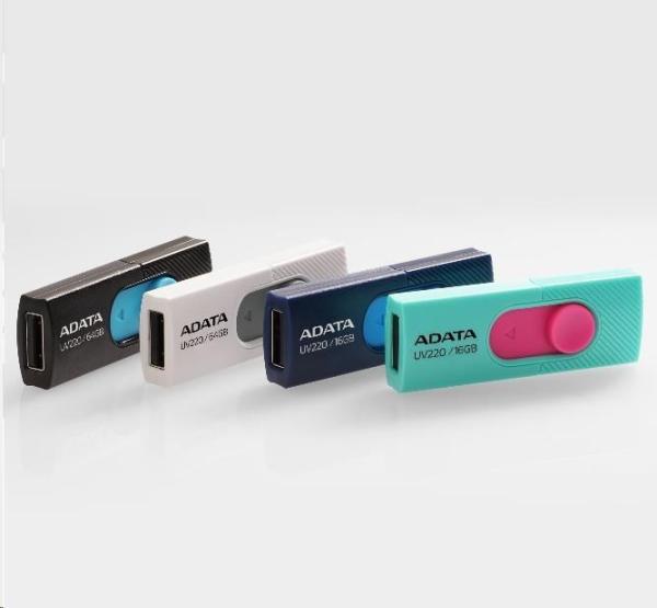 ADATA Flash Disk 64GB UV220,  USB 2.0 Dash Drive,  biela/ sivá2