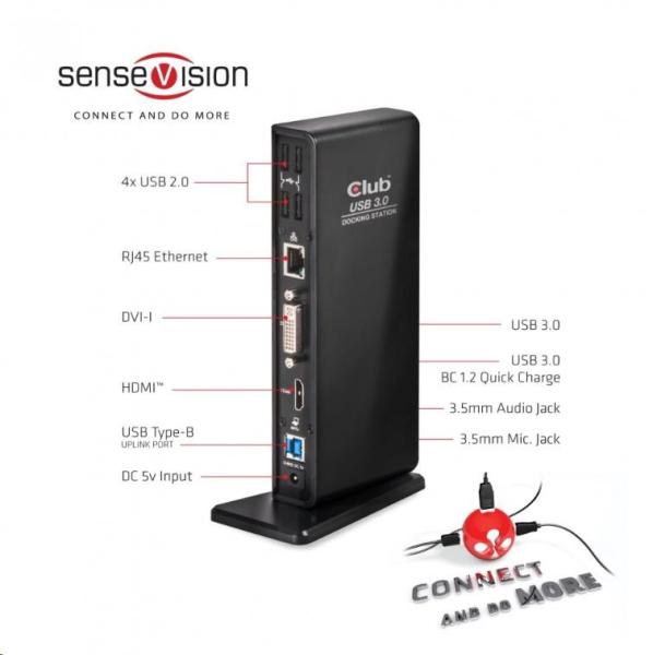 Club3D Dokovací stanice USB 3.0 Type A Dual Display4