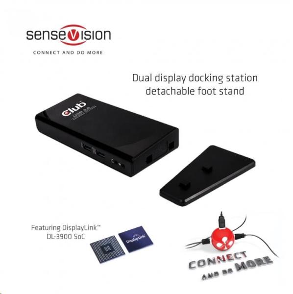 Club3D Dokovací stanice USB 3.0 Type A Dual Display2