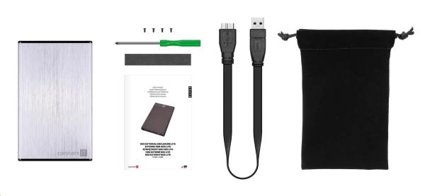 Externý box CONNECT IT LITE pre HDD 2, 5" SATA,  USB 3.0 striebra1