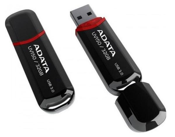 ADATA Flash disk 32GB UV150, USB 3.1 disk Dash Drive (R:90/ W:20 MB/ s) čierny
