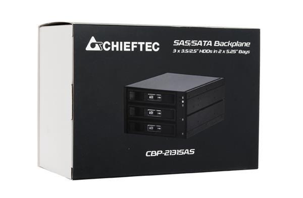 CHIEFTEC SATA/ SAS Backplane CBP-2131SAS,  2 x 5.25" pozície pre 3 pevné disky SAS/ S-ATA,  Hot-Swap,  celohliníkové2