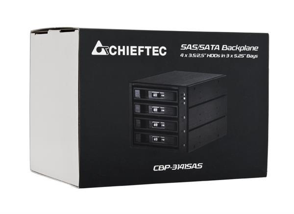 CHIEFTEC SATA/ SAS Backplane CBP-3141SAS,  3 x 5.25" pozície pre 4 pevné disky SAS/ S-ATA,  Hot-Swap,  celohliníkové2