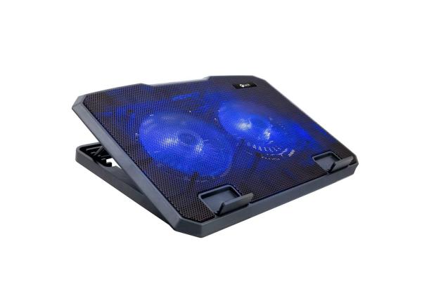 Chladiaca podložka C-TECH pre CLP-140, 15, 6", 2x 140 mm, 2x USB, modré podsvietenie