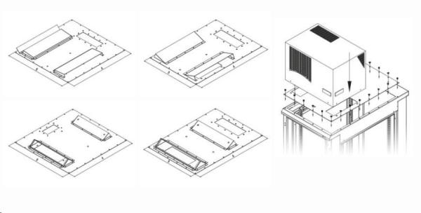 Montážna redukcia TRITON pre klimatizačné jednotky X1 a X2 pre hĺbku skrine 600 x 800 mm,  čierna