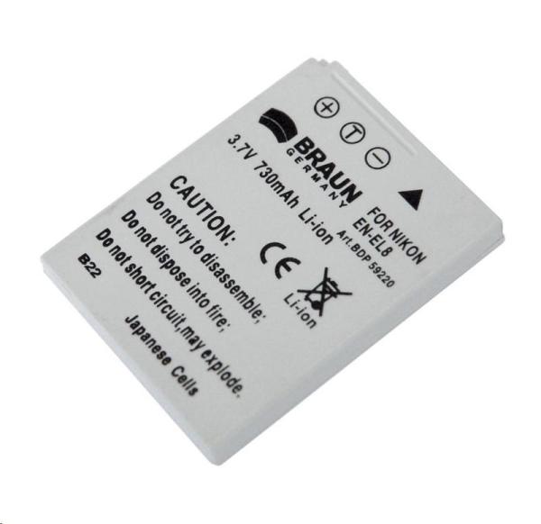 Braun akumulátor NIKON EN-EL8,  730mAh