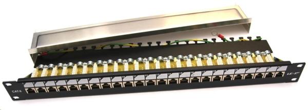 19" Patch panel LEXI-Net EXCLUSIVE 24port,  FTP,  50µm,  Cat6,  duální svorkovnice,  černý