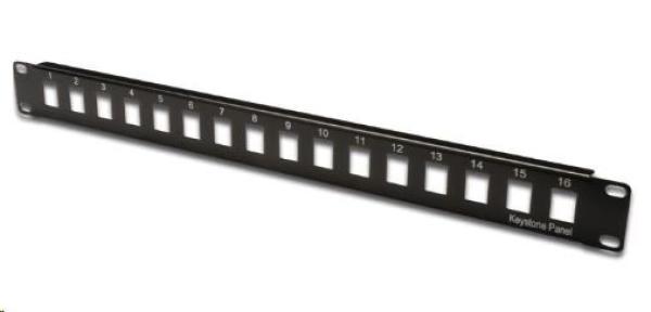 19" modulární patch panel XtendLan 16port,  černý