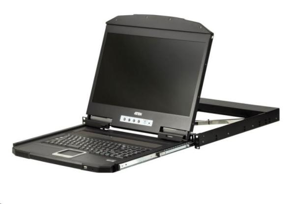 Ultra krátka konzola ATEN,  18.5" LED LCD,  19" stojan,  klávesnica,  touchpad,  HDMI/ USB