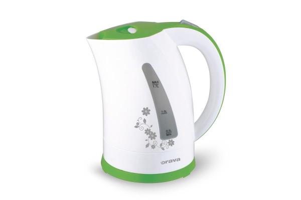 Orava VK-3417 G rychlovarná konvice,  2000 W,  1.7 l,  automatické vypnutí,  bílá /  zelená