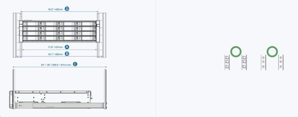 QNAP RAIL-E02 sada kolejnic pro ES servery,  ližiny1