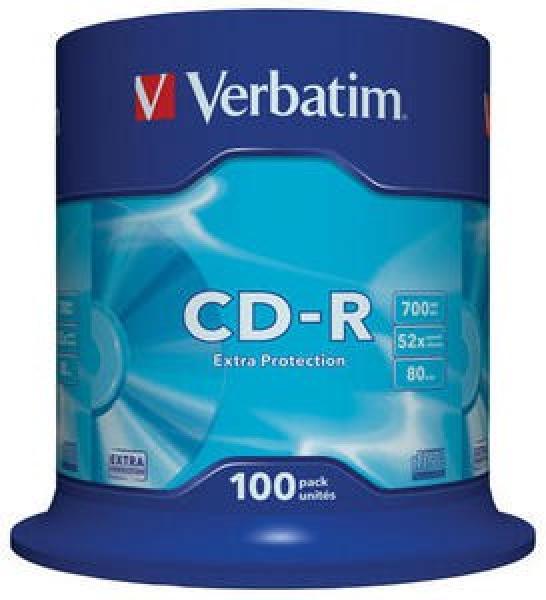 VERBATIM CD-R(100-Pack)Spindle/ EP/ DL/ 52x/ 700MB