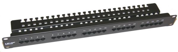 19" Patch panel LEXI-Net telefonní 25port,  UTP,  Cat3,  krone,  černý