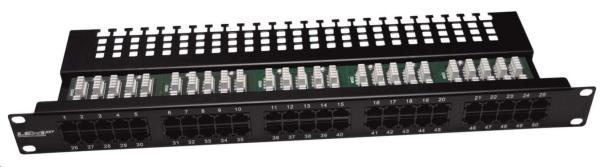19" Patch panel LEXI-Net telefonní 50port,  UTP,  Cat3,  krone,  černý
