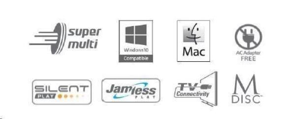 HITACHI LG - externá mechanika DVD-W/ CD-RW/ DVD±R/ ±RW/ RAM GP57EB40,  Slim,  čierna,  box+SW2