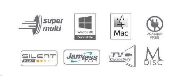 HITACHI LG - externá mechanika DVD-W/ CD-RW/ DVD±R/ ±RW/ RAM GP57ES40,  Slim,  Silver,  box+SW4