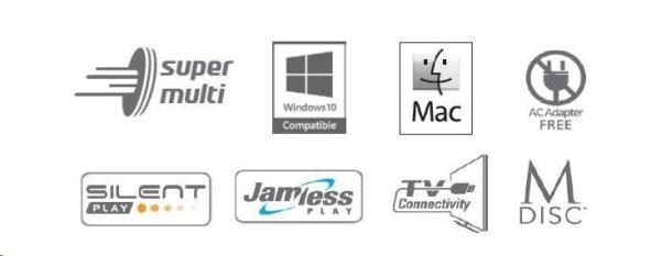 HITACHI LG - externá mechanika DVD-W/ CD-RW/ DVD±R/ ±RW/ RAM GP60NB60,  Slim,  čierna,  box+SW4