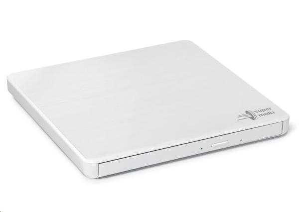 HITACHI LG - externá mechanika DVD-W/ CD-RW/ DVD±R/ ±RW/ RAM GP60NW60,  Slim,  biela,  krabica+SW3
