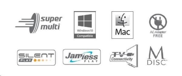 HITACHI LG - externá mechanika DVD-W/ CD-RW/ DVD±R/ ±RW/ RAM GP60NS60,  Slim,  Silver,  box+SW3