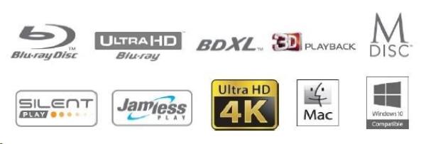 HITACHI LG - interná mechanika BD-W/ CD-RW/ DVD±R/ ±RW/ RAM/ M-DISC BU40N,  Slim,  9.5 mm zásobník,  čierny,  voľne ložený bez S1