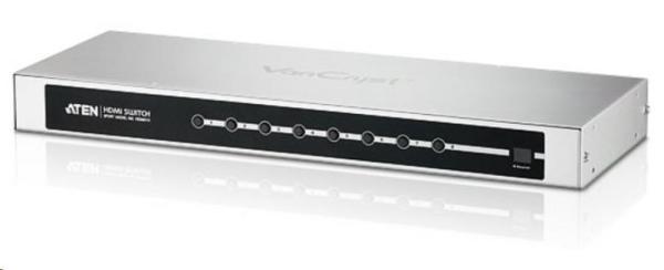 ATEN 8portový video prepínač HDMI,  prenos na dlhšie vzdialenosti až do 20 m,  DO