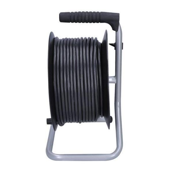 Solight prodlužovací přívod na bubnu,  4 zásuvky,  50m,  černý kabel,  3x 1, 5mm23