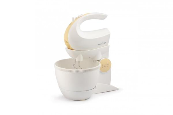 Orava SL-200 C ruční šlehač s nádobou,  300 W,  85 dB,  5 rychlostí,  mísa 2.5 l,  pulzní spínač,  bílá