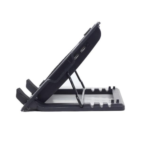 GEMBIRD Stojan na notebook NBS-1F17T-01,  pre notebooky do 17",  150 mm ventilátor,  LED,  čierny3