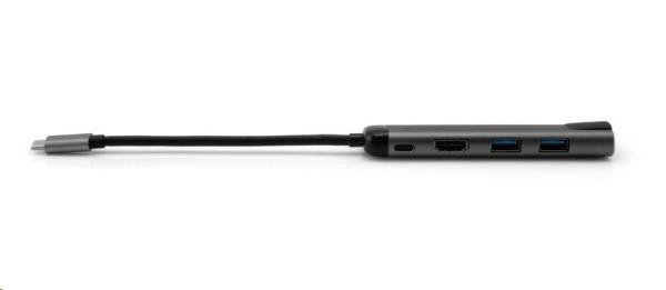 VERBATIM 49141 Multiportový USB-C HUB,  2x USB 3.0,  1x USB-C,  HDMI,  LAN,  šedý dok3