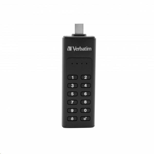 VERBATIM USB C 3.1 disk 128 GB - klávesnica Secure (R:160/ W:150 MB/ s) GDPR3
