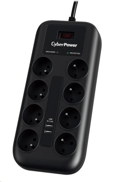 CyberPower Surge Buster™ 8 zásuviek,  2xUSB,  1.8m,  nové1