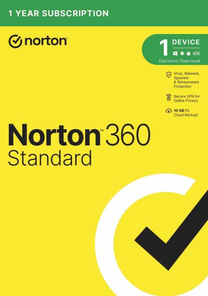 Norton 360 Standard 10GB 1 lic. 1 zar. 12 mes.