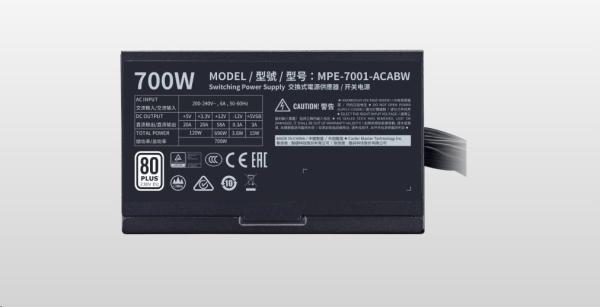 Cooler Master zdroj MWE White 700W V2,  120mm,  80+5