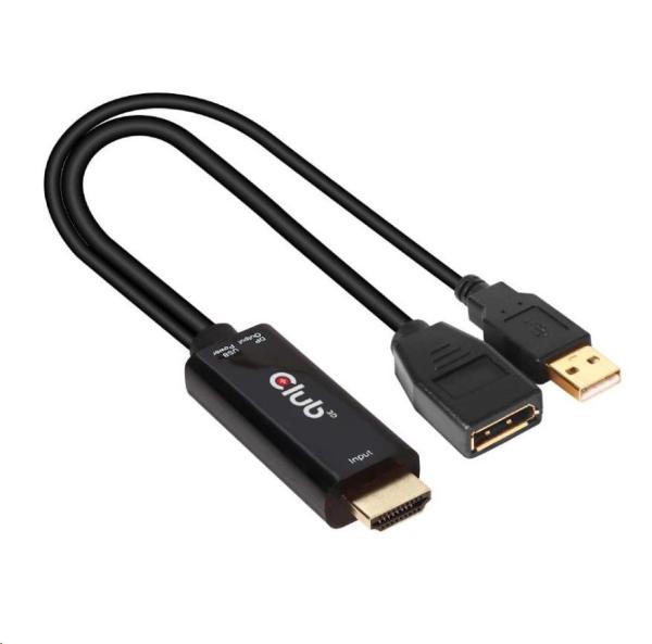 Club3D Aktívny adaptér HDMI na DisplayPort 4K60Hz,  M/ F4