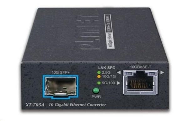 Planet XT-705A,  konvertor 10G/ 5G/ 2.5G/ 1G/ 100M /  miniGBIC SFP+ 10GBASE-X1